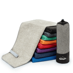 gipfelsport Mikrofaser Handtuch Set - Microfaser Handtücher für Sauna, Fitness, Sport | Strandtuch, Sporthandtuch | 8 Größen | 13 Farben Hellgrau 3: M(110x50)