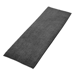 Decomira Badematte rutschfest | Als Badteppich Set kombinierbar | Badezimmer-Teppich Bad-Vorleger waschbar aus Chenille | Duschvorleger für Dusche, Badewannen, WC Deko | Dunkelgrau - 50x150 cm Dunkelgrau 50 x 150 cm