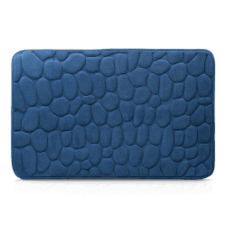 Amago - Mikrofaser Badteppich, Steinoptik 100 prozent PES, 50 x 80 cm - Blau Blau 50 x 80 cm