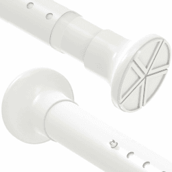 Vorhangstange Ausziehbare Duschvorhangstange Ohne Bohren Teleskopstange Weiß Klemmstange für Badezimmer, Fenster, Balkon (205-260cm) Weiß 205-260cm(Φ32mm)