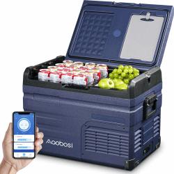 AAOBOSI 37L Kompressor Kühlbox, Auto Kühlbox Mit WIFI-APP-Steuerung USB-Anschluss, 12/24 V und 100-240 V Kühlbox bis -20 °C für Auto, Lkw, Boot, Reisemobil, Camping