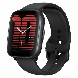 Amazfit Active 42mm Smartwach, Sprachassistent Sprache-zu-Text; Bis zu 14 Tage Akkulaufzeit, GPS, Routennavigation, Bluetooth-Anruf, Kompatibel mit iOS und Android, Gesundheits- und Fitnessmanagement Active Schwarz