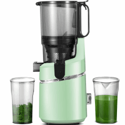 AMZCHEF Automatischer All-in-One Entsafter, 135MM Öffnung und 1,8L Entsafter für Gemüse und Obst, 250W Entsafter Slow Juicer Testsieger mit Dreifachem Filter - Grün
