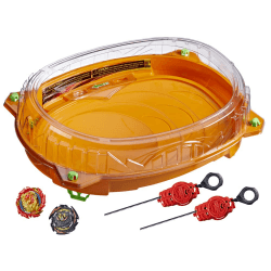 Hasbro Beyblade Burst QuadDrive Cosmic Vector Battle Set − Beystadium-Arena, 2 Kreisel und 2 Starter, für Kinder ab 8 Jahren, in recycelbarer Verpackungr, Multi Frustationsfreie Verpackung Single