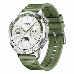 HUAWEI Watch GT 4 46mm, GPS, iOS & Android,Stainless Steel Case, Smartwatch, Bis zu 2 Wochen Akkulaufzeit, Kalorienmanagement, Professionelles Gesundheitsmanagement, SpO2, Grün Fluorelastomer Strap WATCH GT 4 46mm Grün