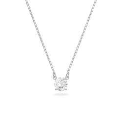 Swarovski Constella Anhänger, Rhodinierte Damenhalskette mit Klaren Kristallen Stilla Attract Halskette Weiß/Rhodiniert
