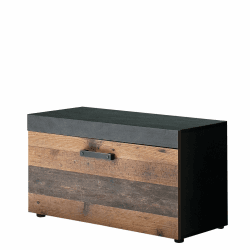 trendteam smart living - Garderobensitzbank Sitzbank - Garderobe - Indy - Aufbaumaß (BxHxT) 80 x 45 x 37 cm - Farbe Graphit Grau Matera mit Old Wood - 187931023