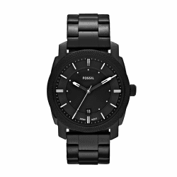 FOSSIL Machine Uhr für Herren, Quarzwerk mit Edelstahl- oder Lederarmband 42MM Schwarz