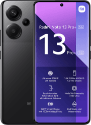Xiaomi Redmi Note 13 Pro+ 5G Smartphone, 8+256GB, Handy ohne Vertrag, 6,67" 1,5K AMOLED Display, 5.000 mAh, 200MP Kamera, Dual-SIM, Schwarz Black 8+256 Note 13 Pro+ 5G