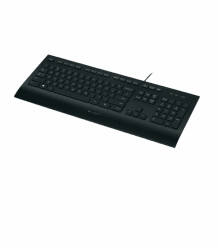 Logitech K280e Pro Kabelgebundene Business Tastatur für Windows, Linux und Chrome, USB-Anschluss, Handballenauflage, Spritzwassergeschützt, PC/Laptop, Französisches AZWERTY-Layout - Schwarz