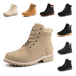 Hitmars Winterstiefel Damen Gefüttert Winterschuhe Kurzschaft Stiefel Bequeme Stiefeletten Damen Schneestiefel Rutschfeste Frauen Schwarz Braun Pink 36-43 EU 39 EU Juj 1 Braun 4