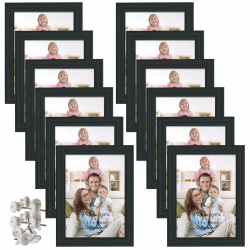 Giftgarden 12 Stück Bilderrahmen Set 13x18 cm für 18x13 Fotos und Bilder, Schwarz Fotorahmen Collage, Wand- oder Tischaufsteller - Geschenk Freund 13x18cm Schwarz