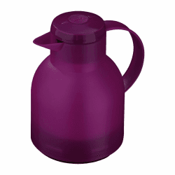 Emsa Samba Isolierkanne 505490 | 1 Liter | Quick Press Verschluss | 100% dicht | 12h heiß, 24h kalt | Aubergine Transluzent 1 L Transluzent Aubergine