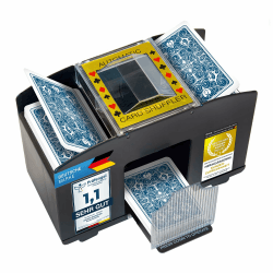 Elektrischer Kartenmischer Automatische XXL Karten-Mischmaschine für 4 Decks; Batteriebetrieben für sämtliche Spielkarten bis 90 mm