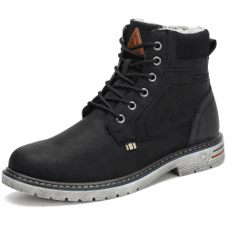 Mishansha Winterschuhe Herren Damen Gefüttert Warme Winterstiefel Unisex Wasserdicht Stiefeletten 43 EU Schwarz