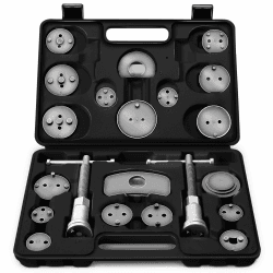 TRESKO 22 TLG Bremskolbenrücksteller Set - Rückstellwerkzeug zum Zurückstellen des Bremskolben, KFZ-Werkzeug, universell (Schwarz)
