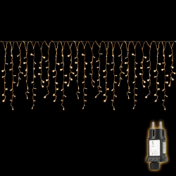 SALCAR LED Eisregen Lichterkette Außen, 200er Lichtervorhang Fenster 8m Weihnachten Beleuchtung (5m Lichterkette + 3m Stromkabel) Innen 31V mit 8 Beleuchtungsmodi und Memory-Funktion, Warmweiß Warmweiß 5m