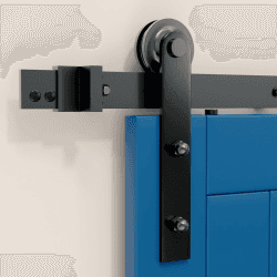 SKYSEN Schiebetür Komplettset 183cm Schiebetürbeschlag für Schiebetürsystem mit Bodenführung, Langlebige Schiebetür Schiene Perfekt Raumspart Raumtrenner für 1 Innentüren, Zimmertür, Holztür