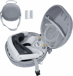 Txtcu Mini Tasche für Meta Quest 3, Hartschalen Tasche für Oculus Quest 3 Zubehör Tragbare Trage Tasche mit abnehmbarem Schultergurt nur Kompatibel mit Headset und Controllern (grau) For Quest 3