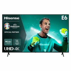 Hisense 85E6NT 214,78cm (85 Zoll) Fernseher, 4K UHD Smart TV, Precision Colour, HDR, Dolby Vision, 60Hz, Triple Tuner DVB-C/S/S2/T/T2, WiFi, HDMI 2.1, Bluetooth, Alexa Built-in, Schwarz, [2024] 85 Zoll 2024 UHD Standard