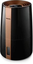 Philips Series 3000 Luftbefeuchter - 25 W, Verbreitet 99% weniger Bakterien, 3 Feuchtigkeitsstufen, geeignet für größere Räume bis zu 45 m², Ruhemodus, Schwarz (HU3918/10) Luftreiniger 3000er Serie Für Räume bis 45 m² + digital Display Schwarz