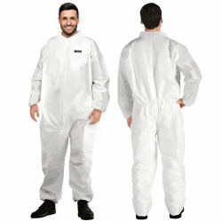YIBER Einweg-Overall Schutzanzüge | Ganzkörperschutzanzüge in 7 Größen mit verschiedenen Spezifikationen & strapazierfähigem PPSB-Material & PE-Folie | Sicher für unzählige Anwendungen M 1