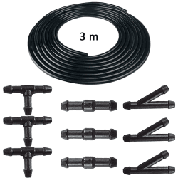 3M Universal Scheibenwaschanlage,9PCS Scheibenwaschanlage,Automotive Schlauch,Wischwasserschlauch Reparaturse,Wischwasserschlauch Reparaturset Universal,Spritzwasserschlauch Schwarz Rohr + Schwarz Teile 3m+9