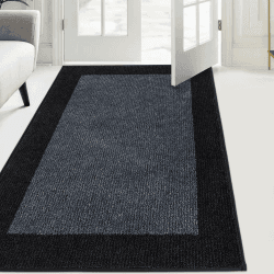 FCSDETAIL Schmutzfangmatte Innen 86 x 150 cm, rutschfeste Fußmatte, waschbar Sauberlaufmatte, absorbierend Fussmatte für Hund, Eingang, Haustür 86 x 150 cm Holzkohle