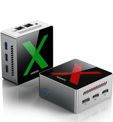 AIOEXPC Mini PC Ιntel Alder Lake N100,Mini PC Windows 11 Pro LPDDR5 16GB RAM 512GB SSD,WiFi6,BT5.2,Mini Desktop PC 2xHDMI,1xDP,4K UHD,Mini PC mit 3 RGB-Lichtmodi für Büro/Heim/Geschäft 16G+512G