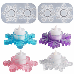 Ashuxxn 2 Stück Schneeflocken Kerzenständer Silikonform Kerzenhalter Casting Gießform Kerzenhalter Silikonform DIY Kerzenhalter Silikonform für Epoxidharz Casting DIY Kerzenständer Handwerk