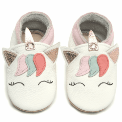 IceUnicorn Krabbelschuhe Baby Lauflernschuhe Jungen Weiche Leder Babyschuhe Kleinkind Lederschuhe mädchen Babyhausschuhe 2-3 Jahre Einhorn Baise