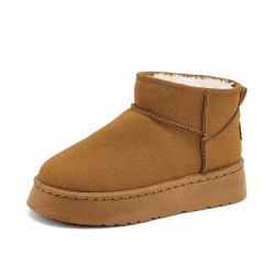 Rumkok Winterstiefel Damen Warm Gefüttert Schneestiefel Boots Winterboots Bequem Schlupfstiefel Knöchelhohe Damenstiefel Stiefel Winter Wasserdicht Fellstiefel für Den Außenbereich 40 EU Hellbraun