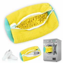 Schuhwaschbeutel Waschmaschine Waschbeutel Schuhe, Schuhbeutel Waschmaschine, 2024 Neu AufgerüStet Waschbeutel Schuhe, Laundry Shoe Bag, Turnschuhe Waschbeutel für Turnschuhe,Tennisschuhe (Gelb 1pcs)