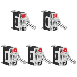 GLL 5pcs Wipp-Kippschalter SPST 2 Pin Ein Aus Schalter DC 12V 24V AC 15A 250V 20A 125V Heavy-Duty Metallschalter für Wagen Boot Marine