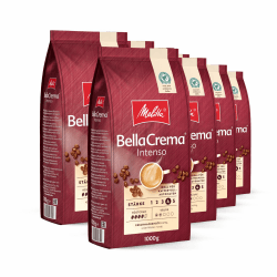 Melitta BellaCrema Intenso Ganze Kaffee-Bohnen 8 x 1kg, ungemahlen, Kaffeebohnen für Kaffee-Vollautomat, kräftige Röstung, geröstet in Deutschland, Stärke 4, im Tray Intenso 1 kg (8er Pack)