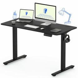 FLEXISPOT Sitz- und Stehschreibtisch, 160 x 80 x (73 – 123) cm, elektrisch höhenverstellbar, Bedienfeld mit Speicherfunktionen, Schreibtisch für Telearbeit (schwarzer Rahmen + Schwarze Platte) 160 x 80 cm Schwarz+schwarz Gestell