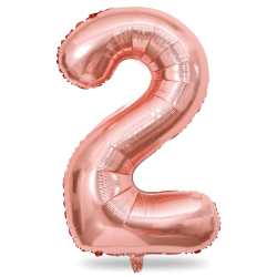 Geburtstag Zahlen Luftballon 2 jahre, 40" Groß Roségold Folienballon Zahl 2 für Mädchen, 101cm XXL Ballon 2. Geburtstagsdeko, Zahlenballon Zahl 2 zum Frau Jubiläum Party Deko, Fliegt mit Helium Roségold Zahl 2