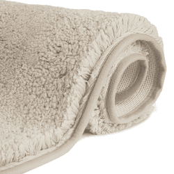 FCSDETAIL rutschfeste, Hochflor Badteppiche 50 x 80 cm, Maschinenwaschbare Badematte, Badvorleger mit Wasserabsorbierenden, Weichen Mikrofasern für Badewanne, Dusche und Badezimmer (Beige) 50X80 cm Beige
