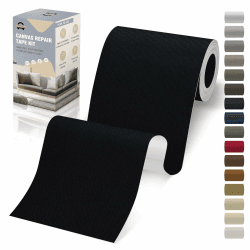 Flicken Selbstklebend Stoff, 10 x 200 cm Leinwand Stoff Selbstklebend, Schwarz, Wasserdichtes Leinwand Flicken Selbstklebend für Sofa Zelt Möbel Autositz Liege Schwarz 10x200 cm