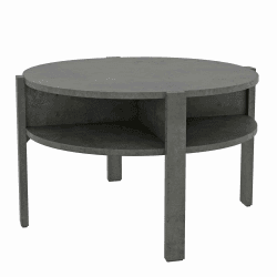 Forte Möbel TOBAGO Couchtisch, Holzwerkstoff, Betonoptik dunkelgrau, B x H x T: 74,4 x 45,5 x 74,4 cm Betonoptik Dunkelgrau B x H x T: 74,4 x 45,5 x 74,4 cm
