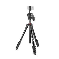 JOBY Compact Action Kit, Kamera-/Smartphone-Stativ mit Kugelkopf, Universal ¼-20" Schnellspanner, Smartphone-Halterung, Tragetasche für CSC, DSLR, spiegellose Kamera, Farbe: Schwarz, 1,5kg Kapazität