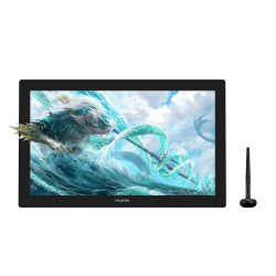 HUION Kamvas Pro 24 Grafiktablett mit Display, 4K UHD 23.8 Zoll Drawing Tablet Grafikmonitor mit 8192 Druckstufen Batteriefreier Stift Mini KeyDial und 140%sRGB -Kompatibel mit Windows & Mac & Android 23,8 Zoll