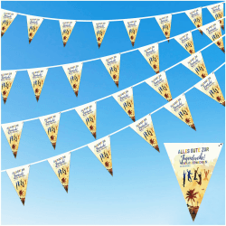 Jugendweihe Deko Wimpelkette Girlande Banner - AFYHH 10m Länge mit 25 Wimpel Alles Gute zur Jugendweihe Endlich Erwachsen Jugendfeier Party Dekoration Hängedeko Junge Mädchen Foto Hintergrund