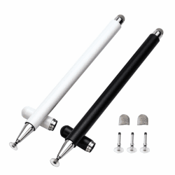 Twiller Disc Tablet Stift, 2 in 1Tablet Pen für Alle Tablets mit Magnetkappe, 2 pcs Eingabestift Stylus Touchstift Handy Stift Kompatibel mit iPhone, iPad, Samsung, Chromebook, usw Schwarz Weiß