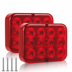 AOHEWEI 2 x LED Nebelschlussleuchte für Anhänger Nebelscheinwerfer Rot 12V Nebellampe Wasserdicht für Auto Anhänger Wohnwagen LKW Typ C