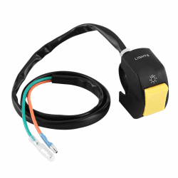 Keenso Motorrad Lenkerschalter Universal 7 / 8inch Mount LED Scheinwerfer EIN/Aus Schalter mit Knopf Gelb