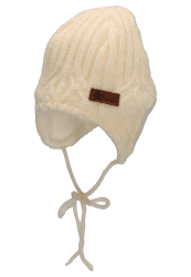 Sterntaler Mädchen Strickmütze Blattmuster Mütze 43 ecru