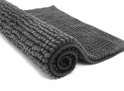 Pincy rutschfeste Chenille Badematte – 40 x 60 cm zottelige Mikrofaser-Badematte – schnell wasserabsorbierend, maschinenwaschbar, strapazierfähiger Bodenteppich, für Badezimmer, Zimmer (grau) Grau 40x60