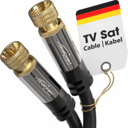 KabelDirekt – SAT Kabel, Koaxialkabel Internet, Satellitenkabel – TV Kabel/Fernsehkabel mit F-Stecker, bruchfestem Metallstecker und mehrfach geschirmt – 2 m (für Radio, DVB-T2, DVB-C, DVB-S2) Schwarz 2m