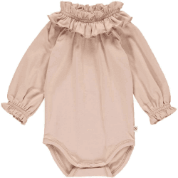 Müsli by Green Cotton Baby-Mädchen Cozy Me Frill L/S Body Base Layer 56 Spa Rose